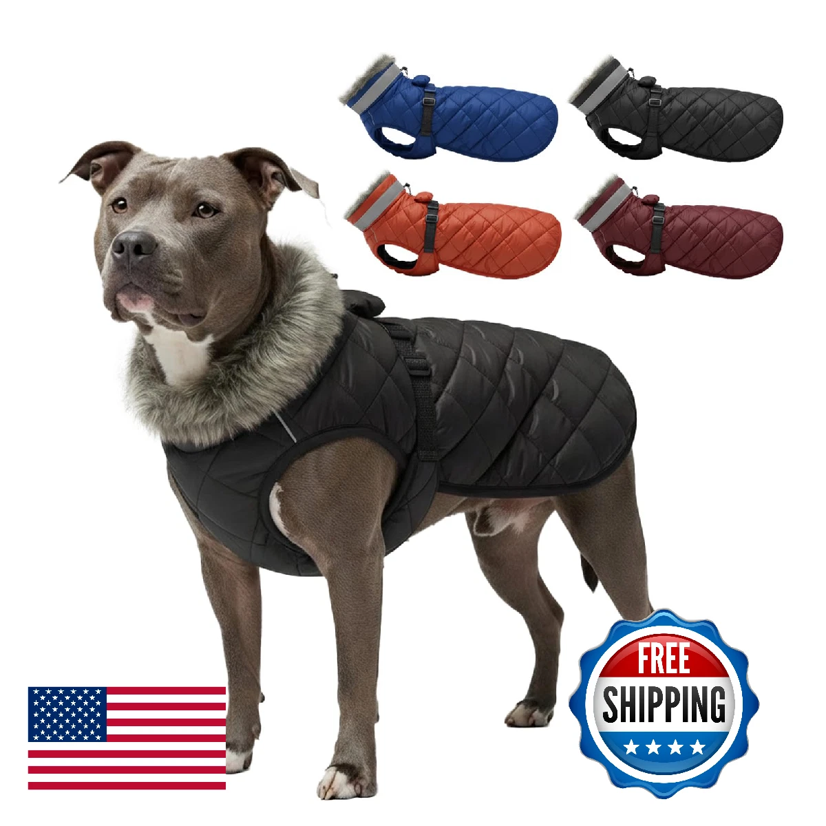 LUVMOJO Dog Winter Coat for XX-Large Dogs, Waterproof Doggie Jacket for Male & F