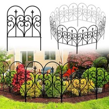 Decorative Garden Fence 32 in H x 10 ft L Outdoor Rustproof Metal Dog Pet Fen...