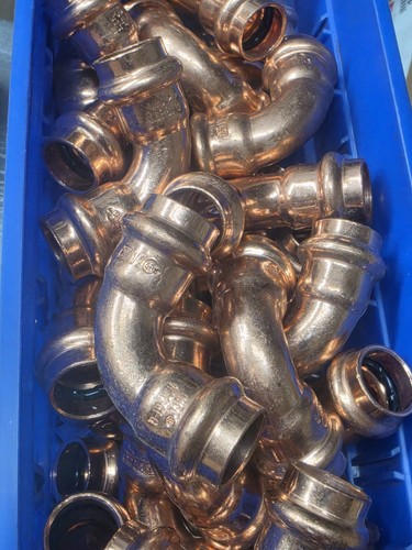 Lot Of 9 Streamline Mueller 90 Degree Elbow Copper 1/2" x 1/2" PF 02722