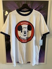 Mickey Mouse Club 70th Anniversary Ringer T-Shirt Unisex Disney Small L Tags