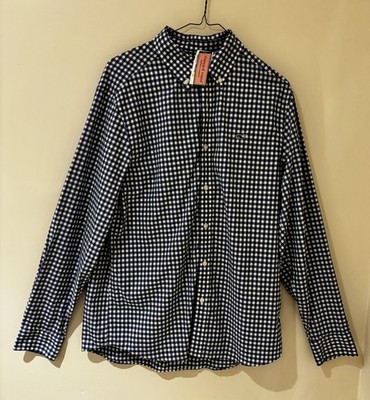 Vineyard Vines Performance Classic Fit Whale Shirt Mens M Blue Gingham Stretch
