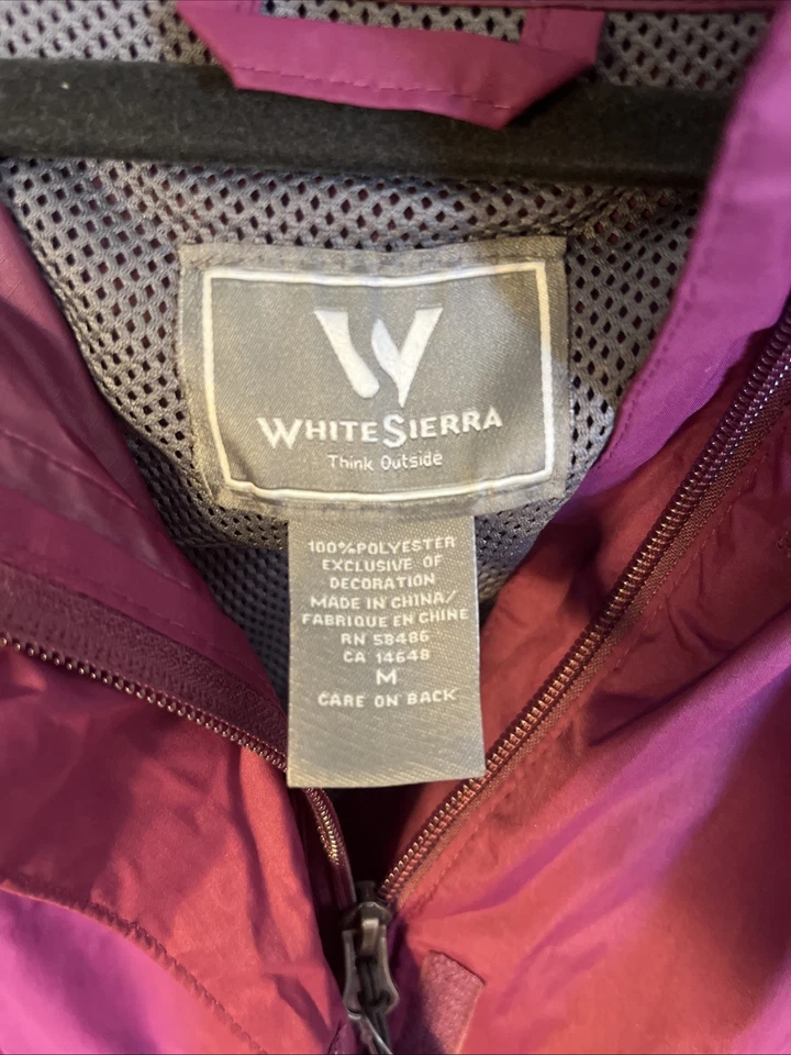 Chaqueta Trabagon Rain Shell White Sierra para mujer, púrpura oscuro talla mediana #J3 Foto 4 de 4