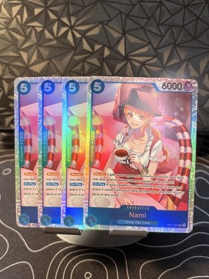 (x4) Nami SR OP11-054 A Fist Of Divine Speed One Piece TCG Playset