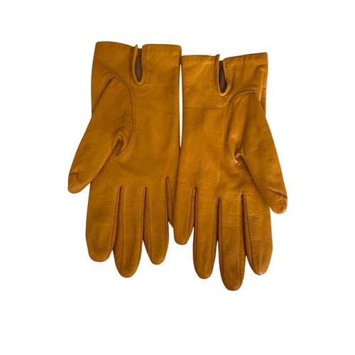Vintage Fownes Genuine Leather Gloves Camel Tan Kidskin Lambskin Size 7.5