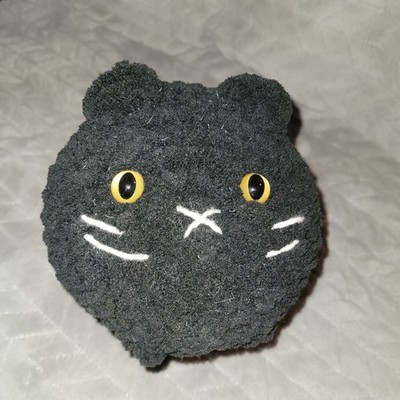 Black Cat Plush Stuffed Animal Cute Kawaii Toy Kids Gift Handmade Crochet