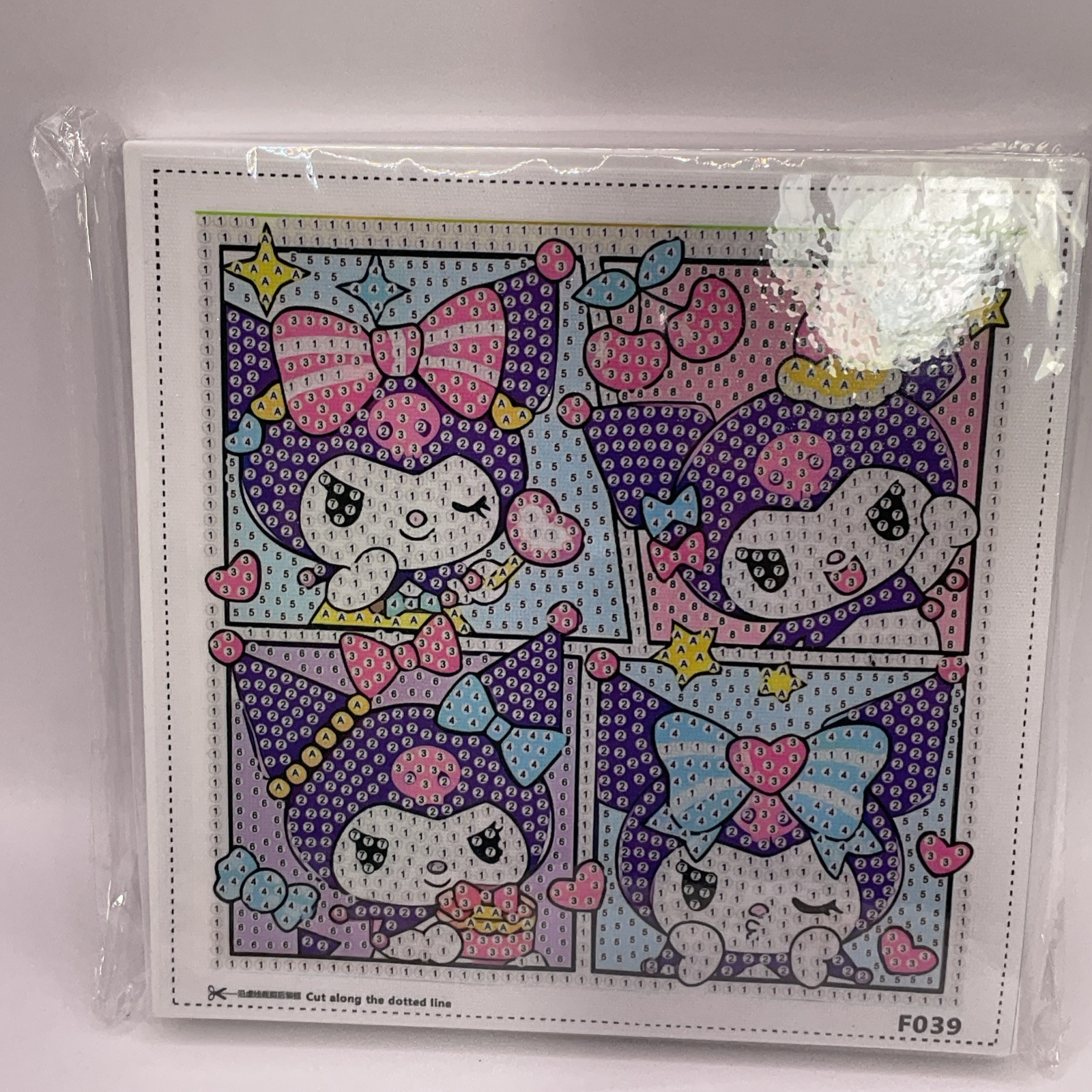 5D DIY  Kitty friend Cartoon Kuromi Diamond Art Dot Kit 6X6