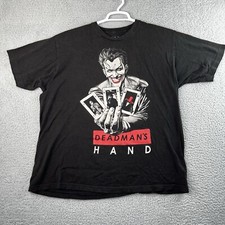 Batman The Joker Deadman's Hand Logo Black Short Sleeve T-shirt Men's Size XL