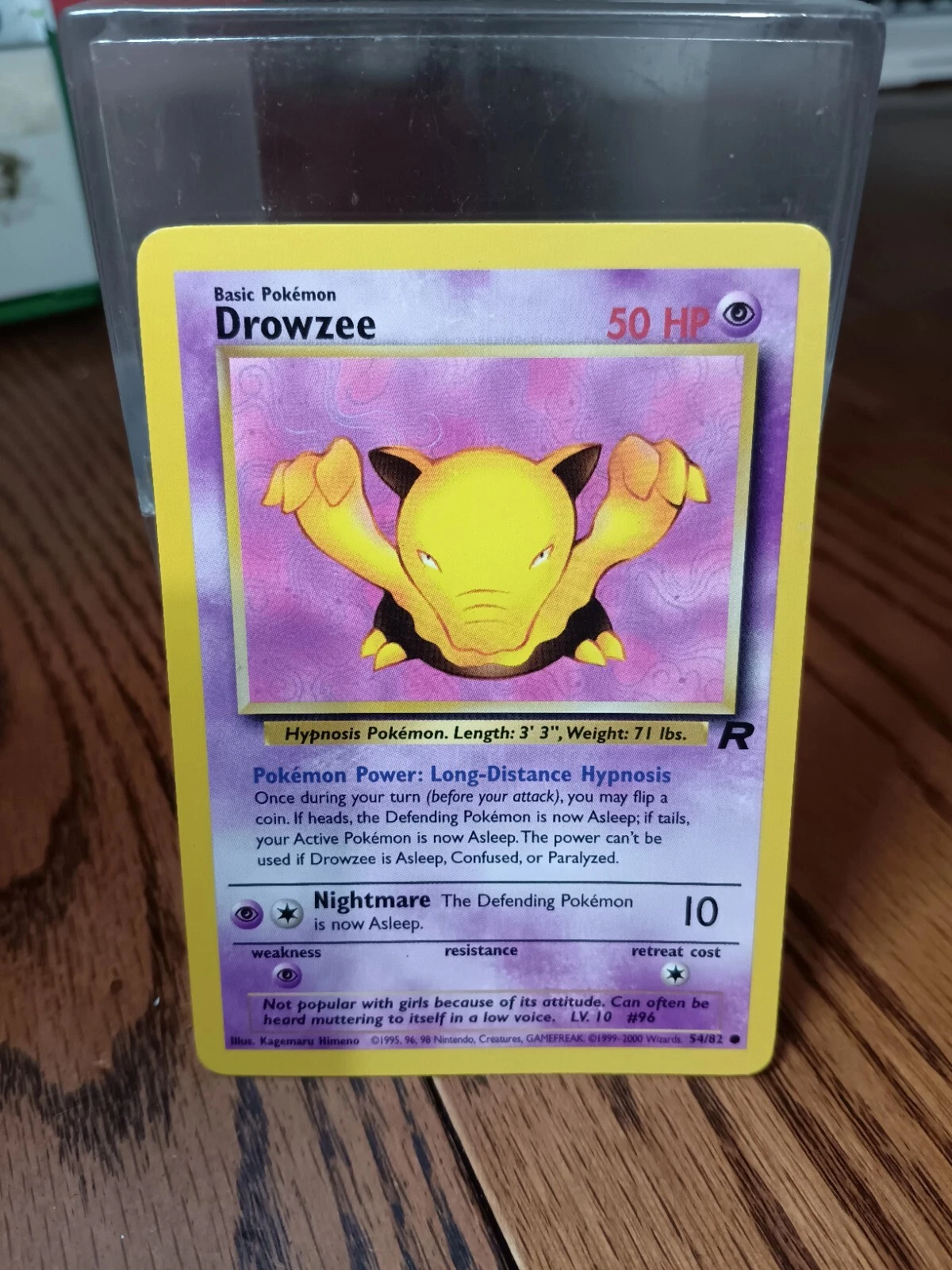 Pokemon Drowzee 54/82 Team Rocket NM Vintage WoTC Wizards Nintendo