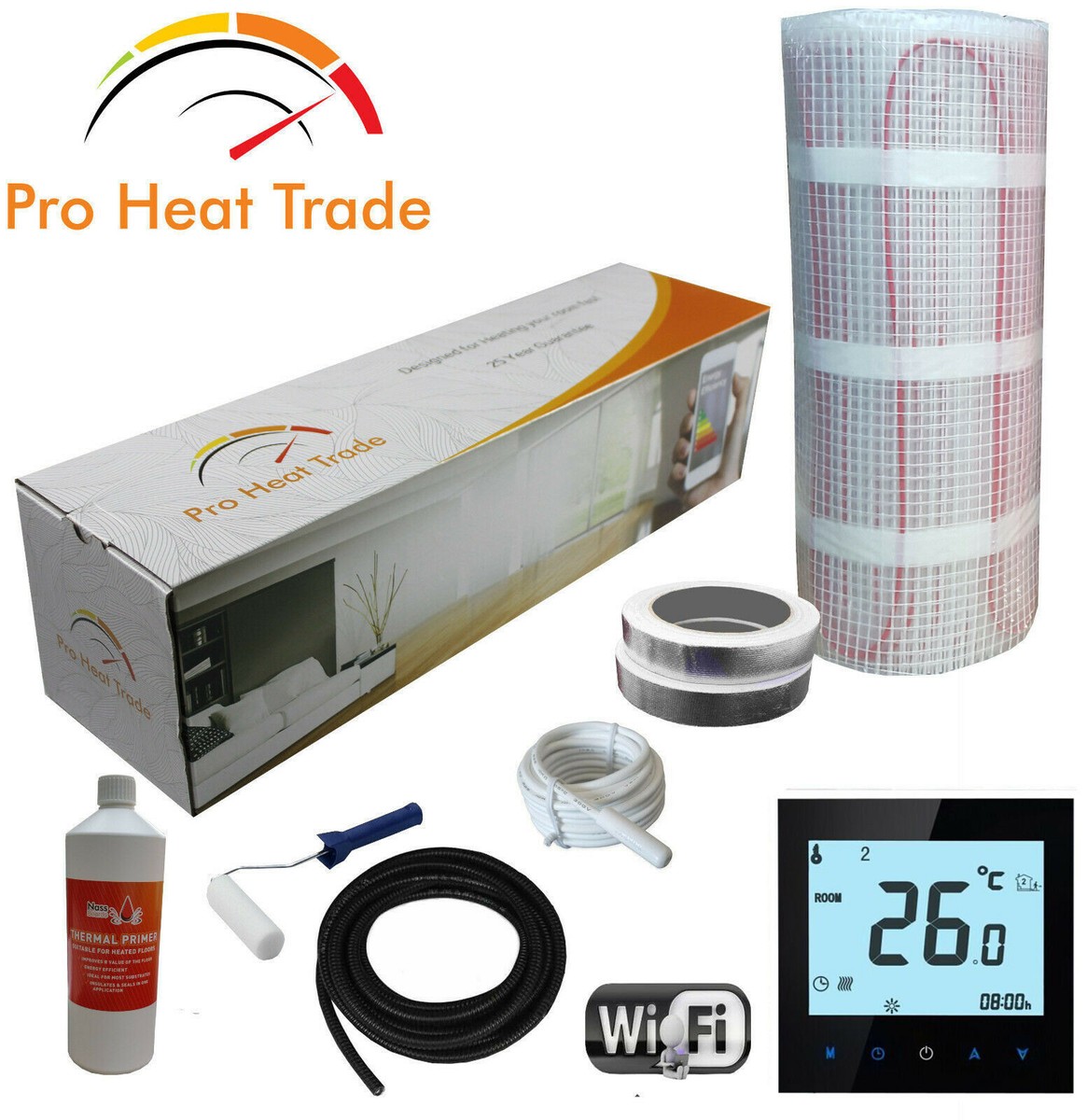Electric Underfloor Heating mat kit 200w per m2 All Sizes PRO Heat Trade |  eBay