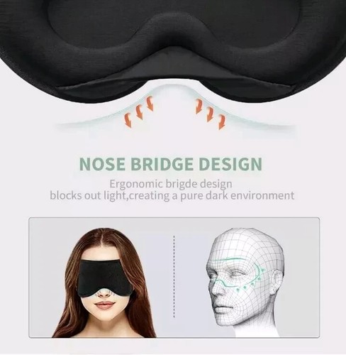 QUALITY SOFT Eye Mask 3D Luxury Reusable Relaxing Night Travel Sleep Blackout UK - Picture 2 of 7