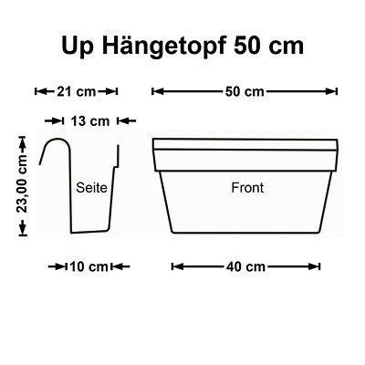 Blumenkasten mit Wasserreservoir 50 cm lang Gelndertopf Hngetopf  Blumentopf | eBay.de