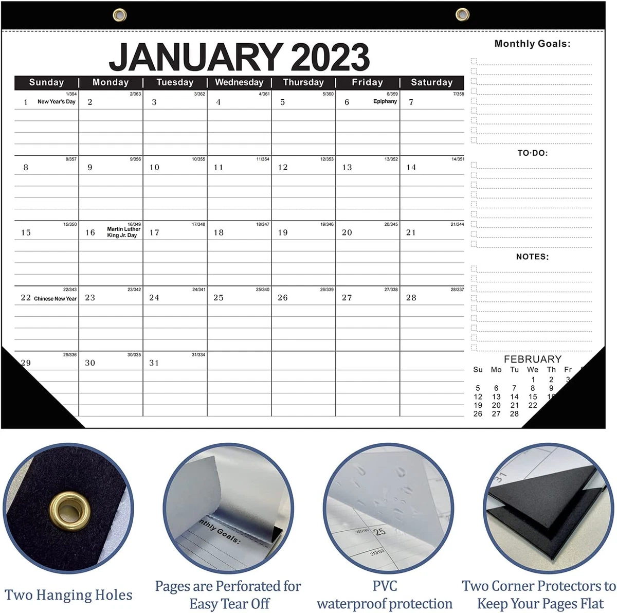 Desk Calendar 2023-2024, Wall Calendar 18 Monthly Desktop Pad Calendar  17" X 12" | eBay
