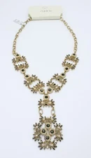 Amazing New Gold Rhinestone Statement Necklace by Punch $30 Tags #SN2