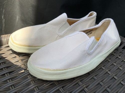 white canvas deck shoes
