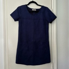 Newbury Kustom Faux Suede Patchwork Relaxed Shift Dress Size Small