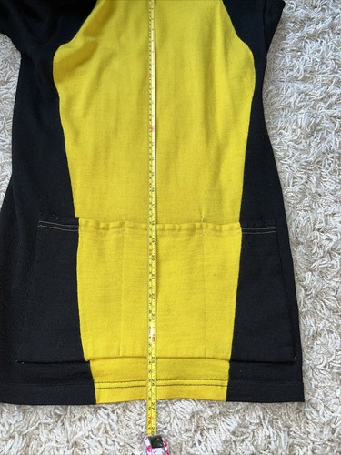 Wool Italian Giordana Cycling Jersey Size 4 Yellow Black Tight Stitching Pockets - 第 14/14 張圖片