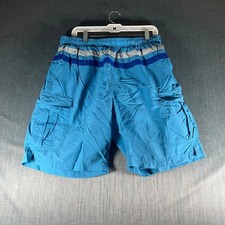 LL Bean Mens Swimming Shorts Size L Nylon Blue Mesh Lining Vintage