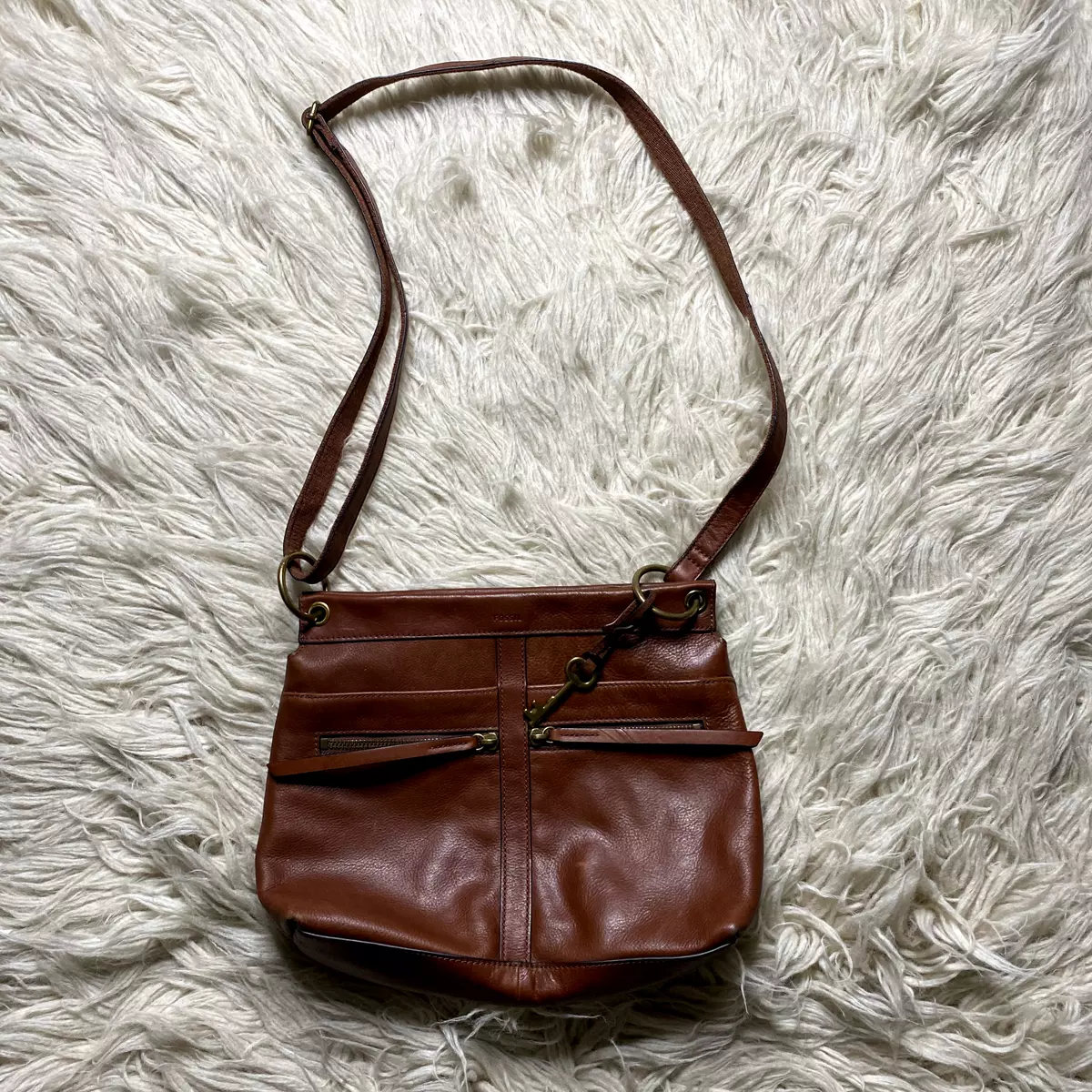 Fossil caitlyn leather tote hot sale