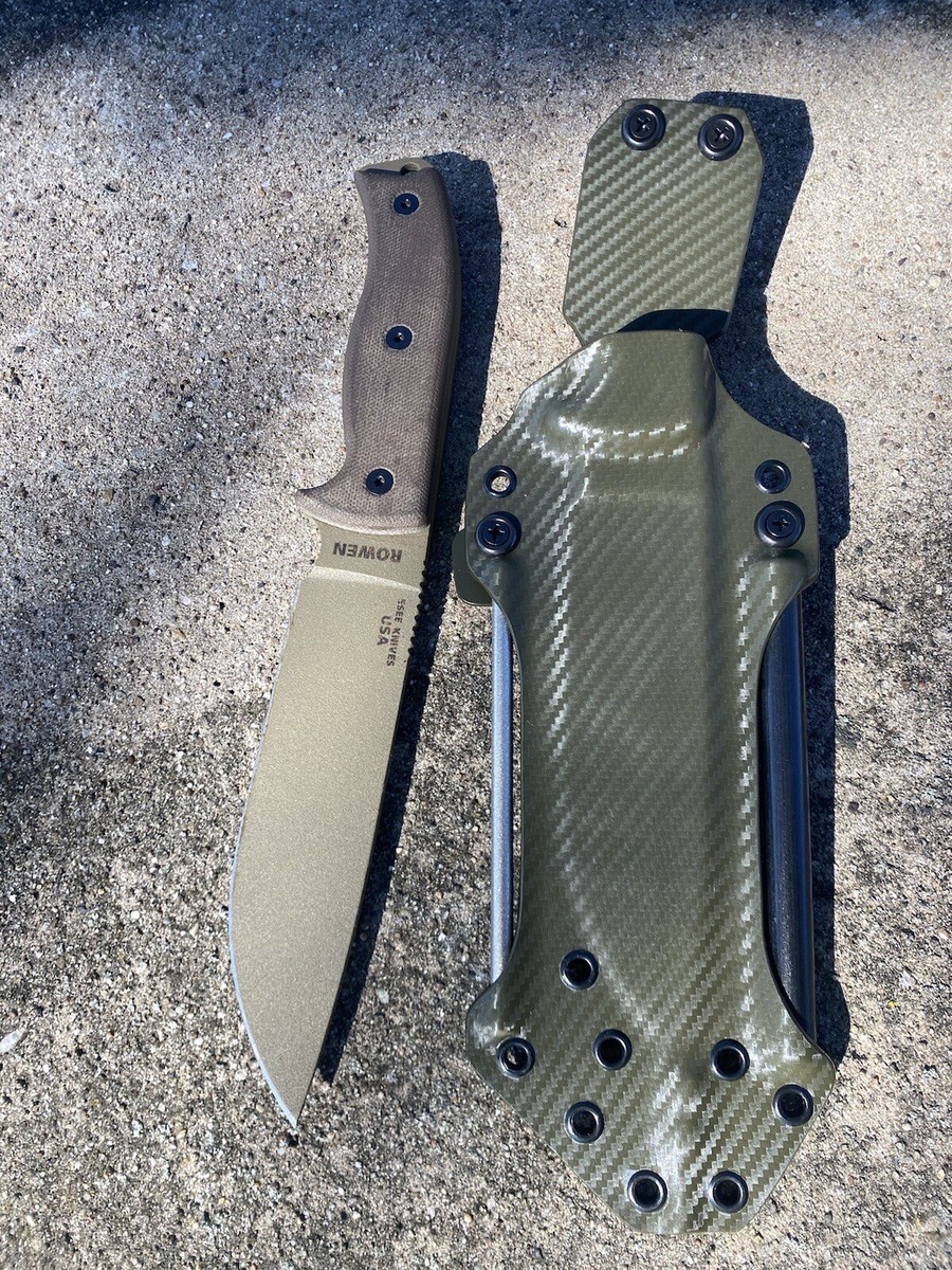 ESEE 6 Kydex Dangler Sheath W/ 400grit Diamond & Ferro rod (Knife