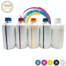 1 Liter DTF (Direct to Film) INKS - Water Based White + CMYK