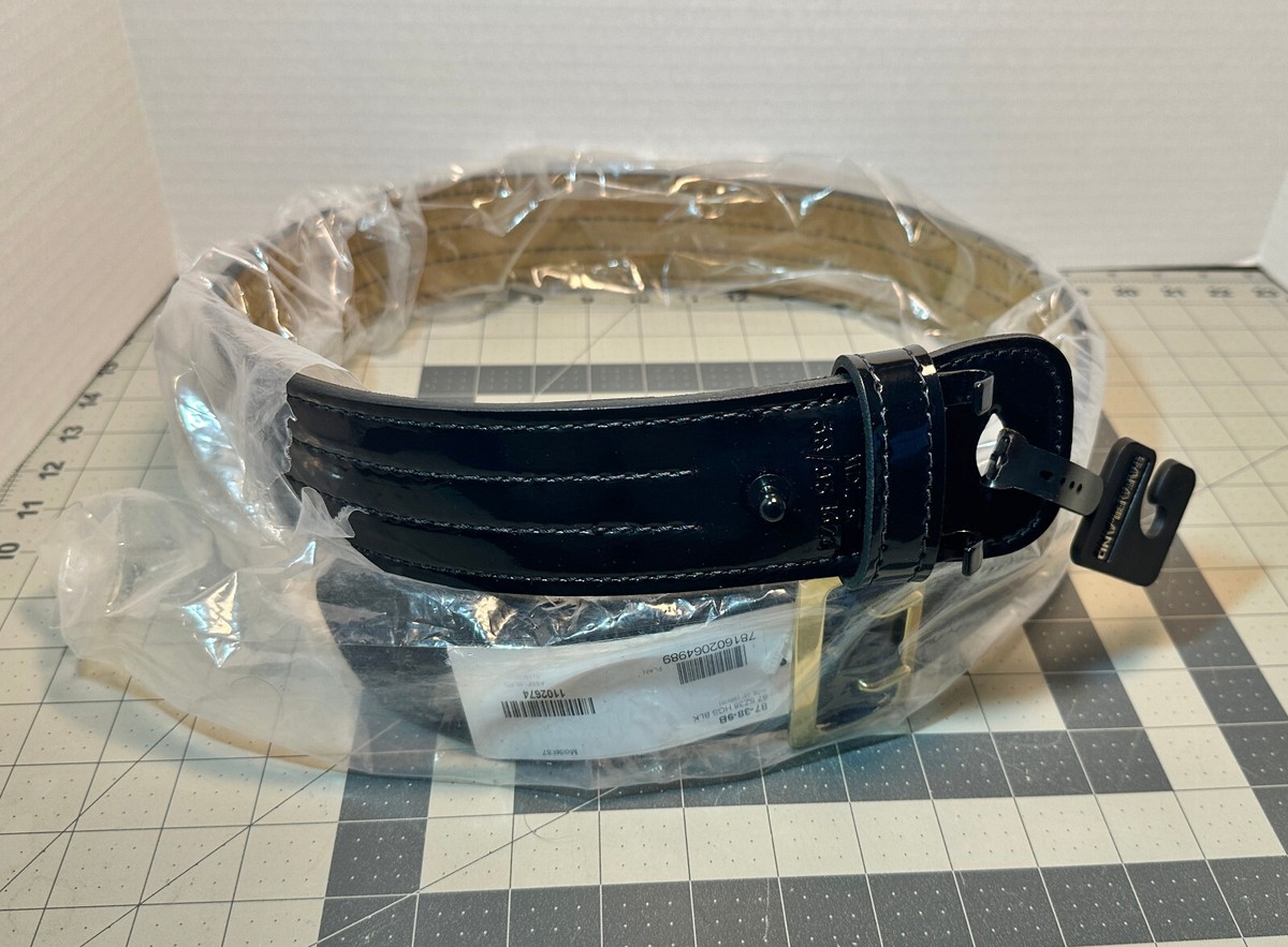 Safariland 87 Sam Browne Duty Belt, GLOSS Black, Brass Buckle 38