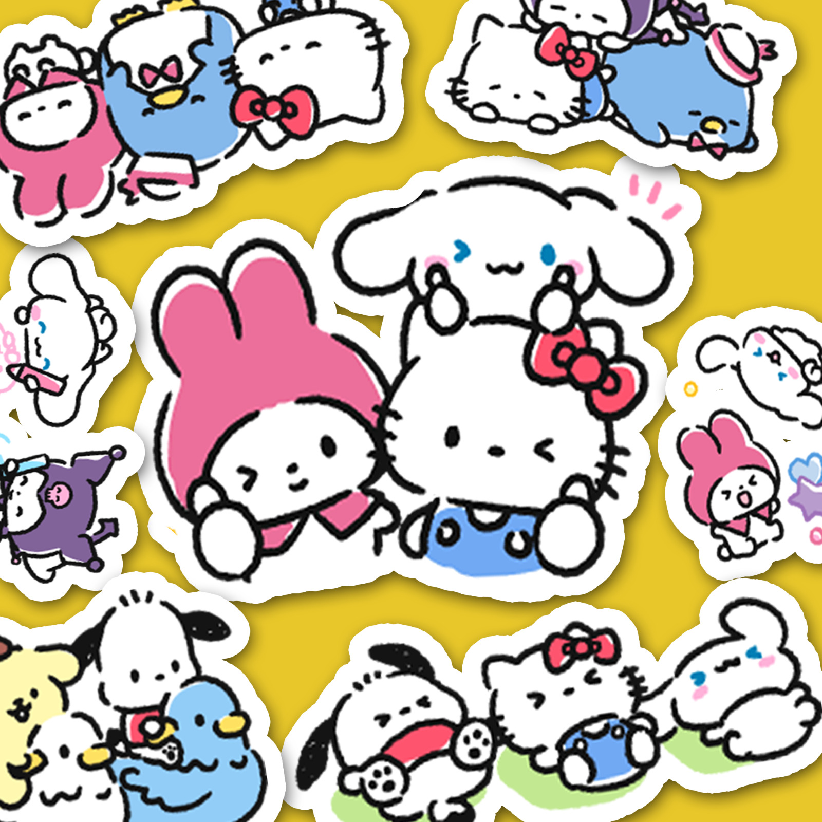 24 Sanrio Family Stickers, Journal Stickers, Kawaii Stickers