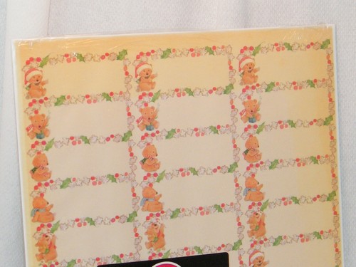 New Vintage Hallmark Connections Designed Address Labels Christmas Bear Template - Picture 4 of 5