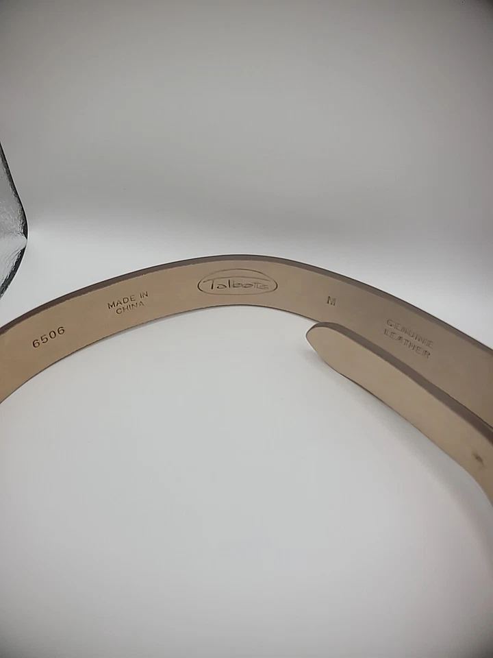 Talbots Genuine Leather Belt Womens M Medium Brown Keeper Braided Middle - Image 4 of 4