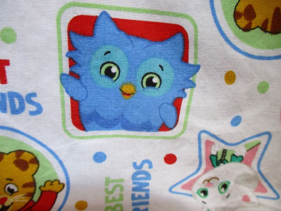 Daniel Striped Tiger  & Friends Handmade White Cotton Scrub Top, Size X- Large - Image 4 of 4