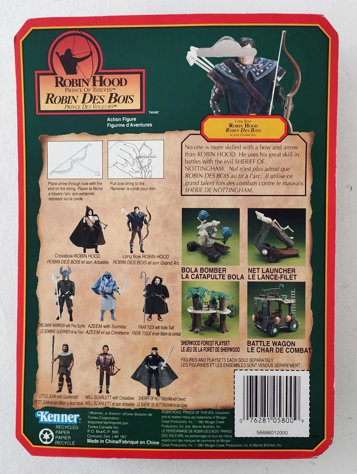 ROBIN HOOD PRINCE OF THIEVES (LONG BOW) - KENNER 1991 - EUROPEAN VARIANT, MOSC - Imagen 2 de 4