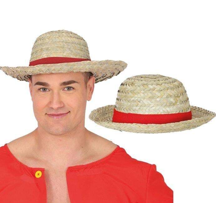 Cappello in paglia paglietta con nastro rosso anime giapponese