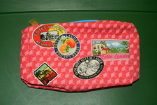Estee Lauder Cosmetic Travel Zip Purse/Case Medium Patterned Multi-Colored VGC 