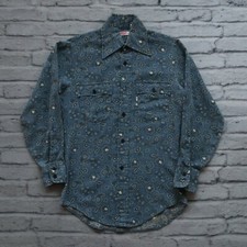 Rare Vintage Levis Paisley Western Shirt Size S XS Made in USA Blue LVC