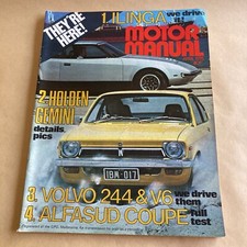 VINTAGE APRIL 1975 'MOTOR MANUAL' MAGAZINE MOTOR CAR HOLDEN GEMINI