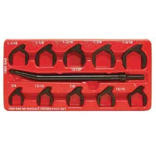LTI by Milton@ 10 Piece SAE Shockit Crows Foot Set - Heavy Duty Industrial Hydra