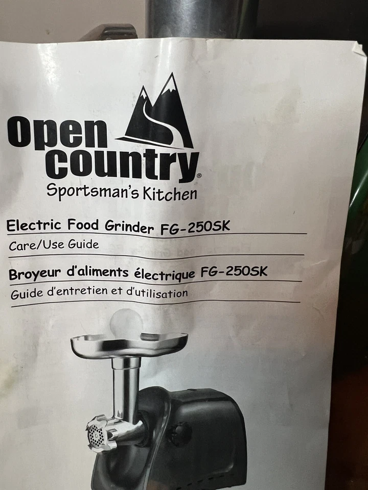 Molinillo de comida/carne Open Country Sportsman's Kitchen 200 vatios cocina FG-250SK Foto 3 de 4