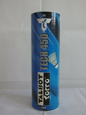 TALBOT TORRO '' TECH 450 '' 6 NYLON SHUTTLECOCKS SPEED: SLOW NEW