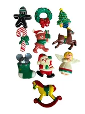 Vintage 70's JSNY Mini Christmas Magnets Lot Of 10