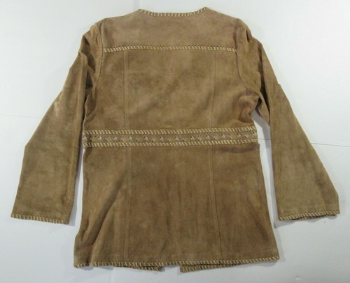 Brandon Thomas Women's Genuine Suede Leather Embroidered Bohemian Jacket Size L - Picture 3 of 6