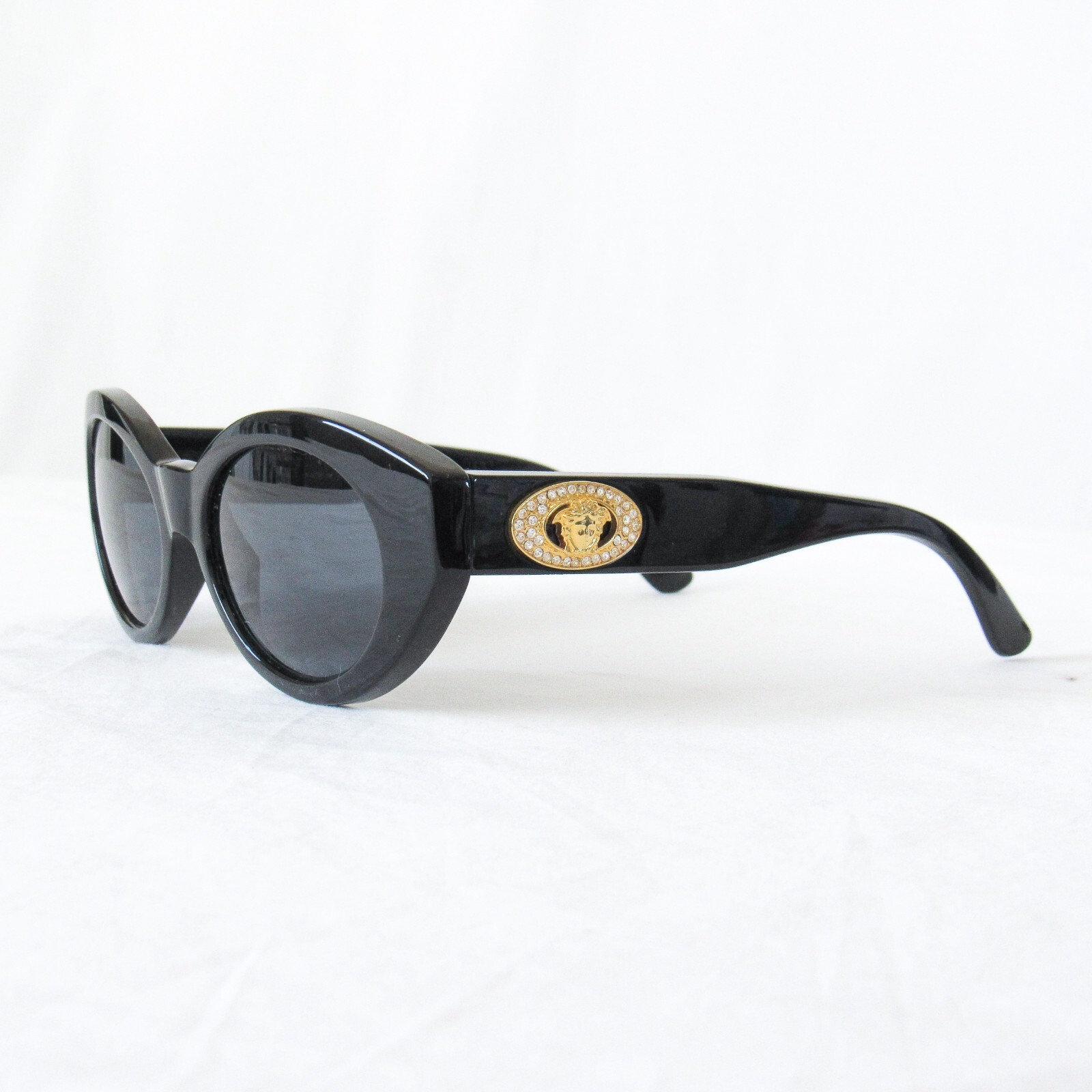 RARE! 100percent AUTHENTIC VINTAGE 1990’S GIANNI VERSACE BLACK SUNGLASSES CZ Crystals image 4