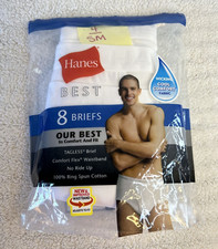 Hanes Mens Best Comfort Flex Tagless White Briefs, 4 PACK, Size Small