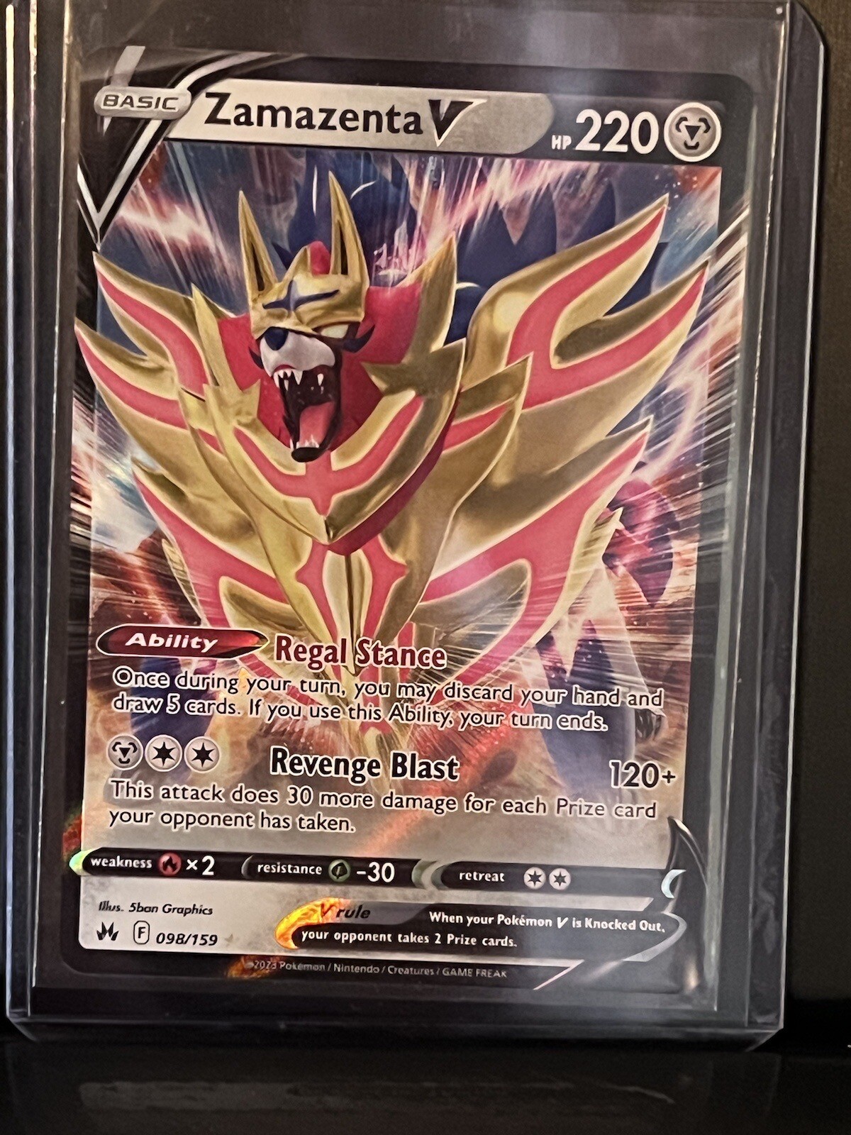 Pokémon TCG Zamazenta V Crown Zenith 098/159 Holo Ultra Rare | Mint 🔥