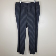 Nine West 18W Black W/white Striped High Waisted Stretch Wide Leg Trousers