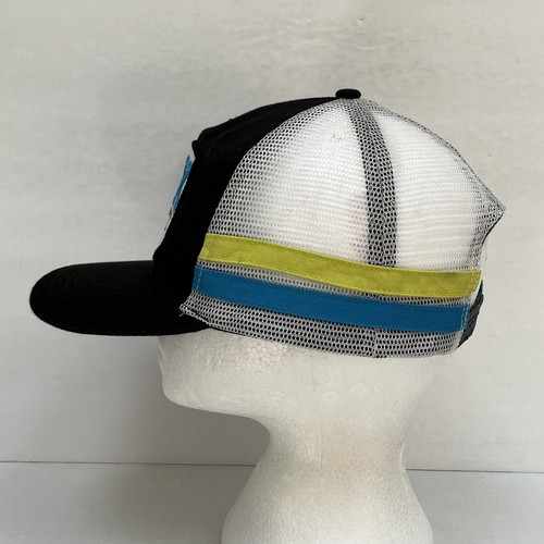 Fox Racing Hat Cap Mesh Snapback Black White Two Striped Adjustable Mens - Picture 3 of 8