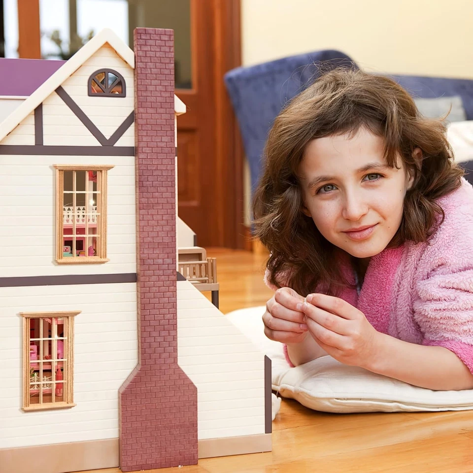 Ventanas miniatura para casa de muñecas escala 1/12 2 piezas - modelo de marco de ventana de celosía de 12 paneles Foto 2 de 4