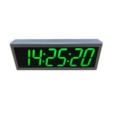 Green 4 inch Digital NTP PoE Clock, Auto DST,...