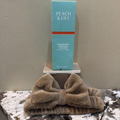 Peach & Lily Hydrobubble Deep Foam Cleanser Full Sz 3.38 oz NIB & Free Headband!