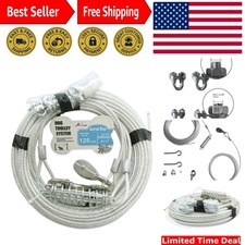 60ft Heavy-Duty Dog Trolley Runner Cable for Pets Up to 125 lbs - Outdoor Safety