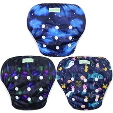 wegreeco Baby  Toddler Snap One Size Adjustable Reusable Small, Jellyfish