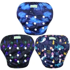 wegreeco Baby & Toddler Snap One Size Adjustable Reusable Small, Jellyfish 